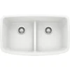 Blanco Valea 32" Undermount Granite Composite Kitchen Sink, Silgranit, 50/50 Double Bowl, White, 442199