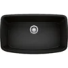 Blanco Valea 32" Undermount Granite Composite Kitchen Sink, Silgranit, Coal Black, 442942