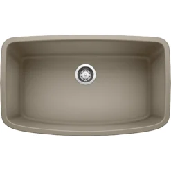 Blanco Valea 32" Undermount Granite Composite Kitchen Sink, Silgranit, Truffle, 441772