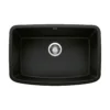 Blanco Valea 27" Undermount Granite Composite Kitchen Sink, Silgranit, Coal Black, 442941