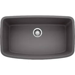 Blanco Valea 32" Undermount Granite Composite Kitchen Sink, Silgranit, Cinder, 441611