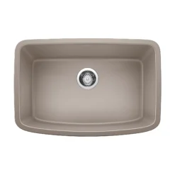 Blanco Valea 27" Undermount Granite Composite Kitchen Sink, Silgranit, Truffle, 442549