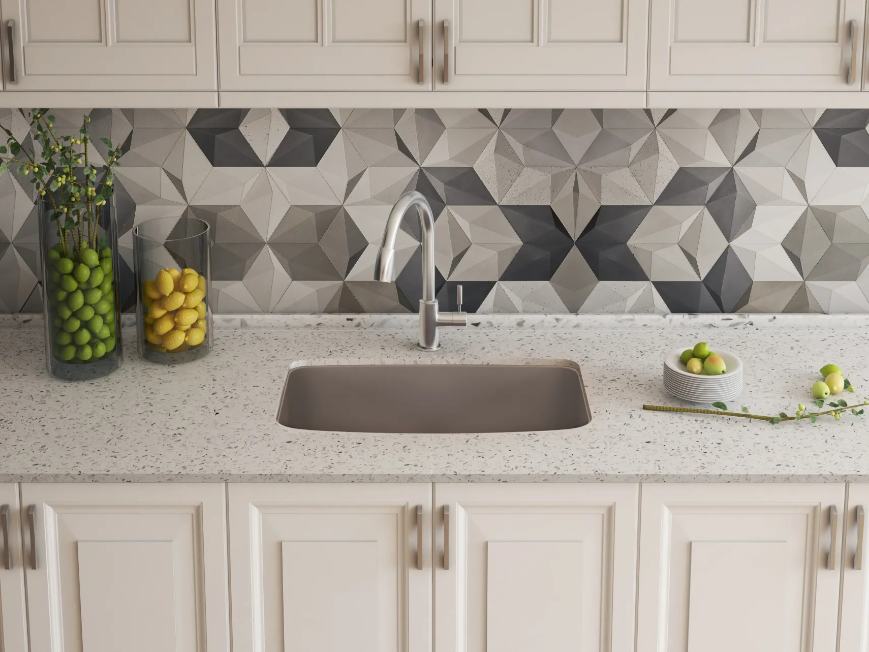 Blanco Valea 27" Undermount Granite Composite Kitchen Sink, Silgranit, Truffle, 442549