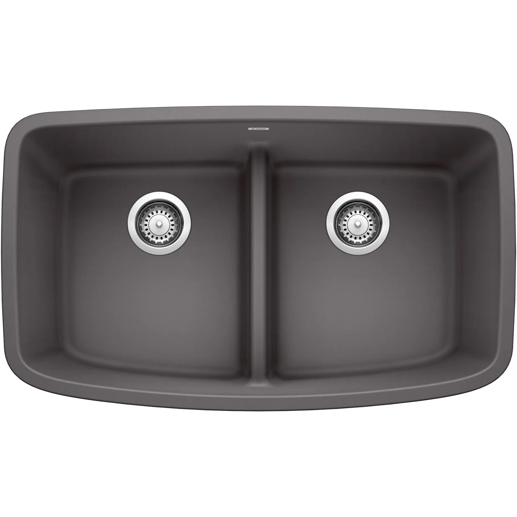 Blanco Valea 32" Undermount Granite Composite Kitchen Sink, Silgranit, 50/50 Double Bowl, Cinder, 442196