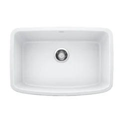 Blanco Valea 27" Undermount Granite Composite Kitchen Sink, Silgranit, White, 442551