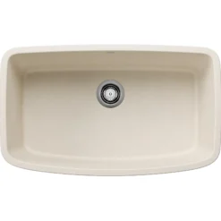 Blanco Valea 32" Undermount Silgranit Kitchen Sink, Soft White, No Faucet Hole, 443091