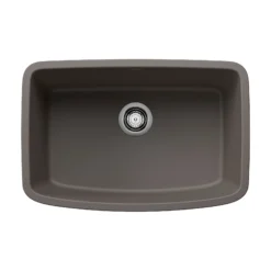 Blanco Valea 27" Undermount Silgranit Kitchen Sink, Volcano Gray, No Faucet Hole, 443127