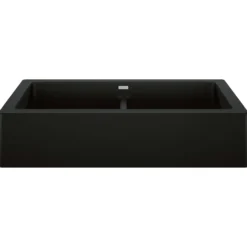 Blanco Vintera 33" Granite Composite Workstation Farmhouse Sink, Silgranit, 50/50 Double Bowl, Coal Black, 526554
