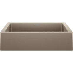 Blanco Vintera 30" Granite Composite Workstation Farmhouse Sink, Silgranit, Truffle, 526544