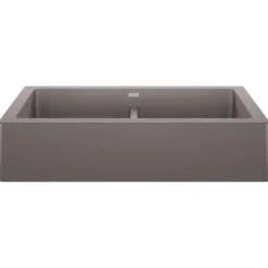 Blanco Vintera 33" Granite Composite Workstation Farmhouse Sink, Silgranit, 50/50 Double Bowl, Metallic Gray, 526549