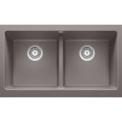 Blanco Vintera 33" Granite Composite Workstation Farmhouse Sink, Silgranit, 50/50 Double Bowl, Metallic Gray, 526549