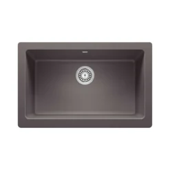 Blanco Vintera 30" Granite Composite Workstation Farmhouse Sink, Silgranit, Cinder, 526539