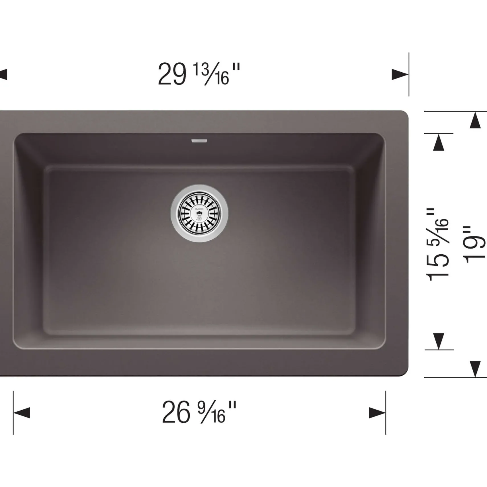 Blanco Vintera 30" Granite Composite Workstation Farmhouse Sink, Silgranit, Cinder, 526539