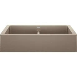 Blanco Vintera 33" Granite Composite Workstation Farmhouse Sink, Silgranit, 50/50 Double Bowl, Truffle, 526553