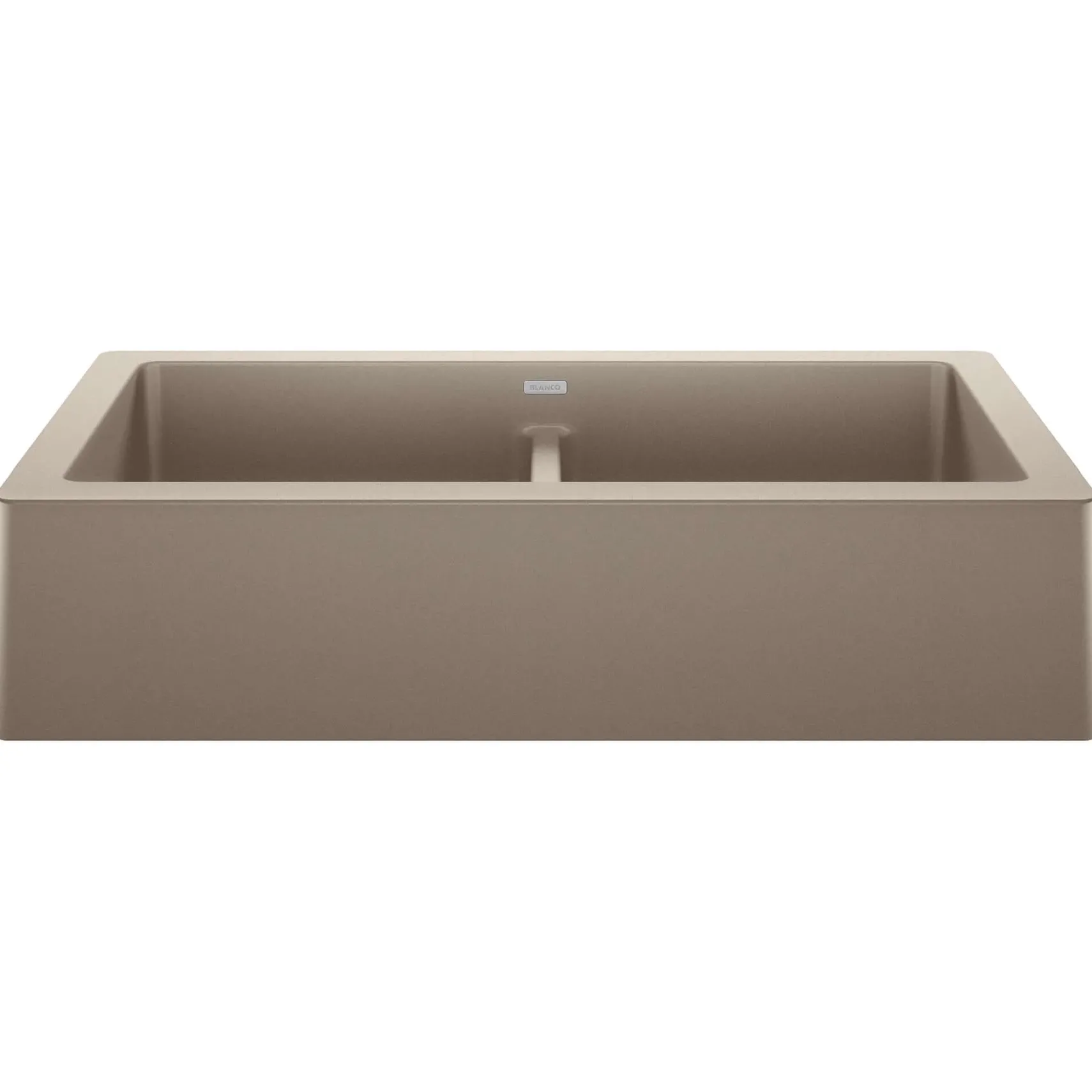 Blanco Vintera 33" Granite Composite Workstation Farmhouse Sink, Silgranit, 50/50 Double Bowl, Truffle, 526553