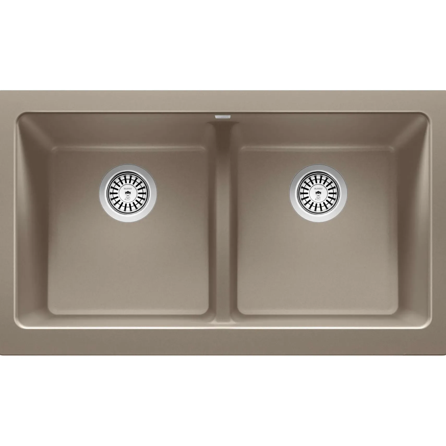 Blanco Vintera 33" Granite Composite Workstation Farmhouse Sink, Silgranit, 50/50 Double Bowl, Truffle, 526553