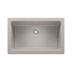 Blanco Vintera 30" Granite Composite Workstation Farmhouse Sink, Silgranit, Concrete Gray, 526546