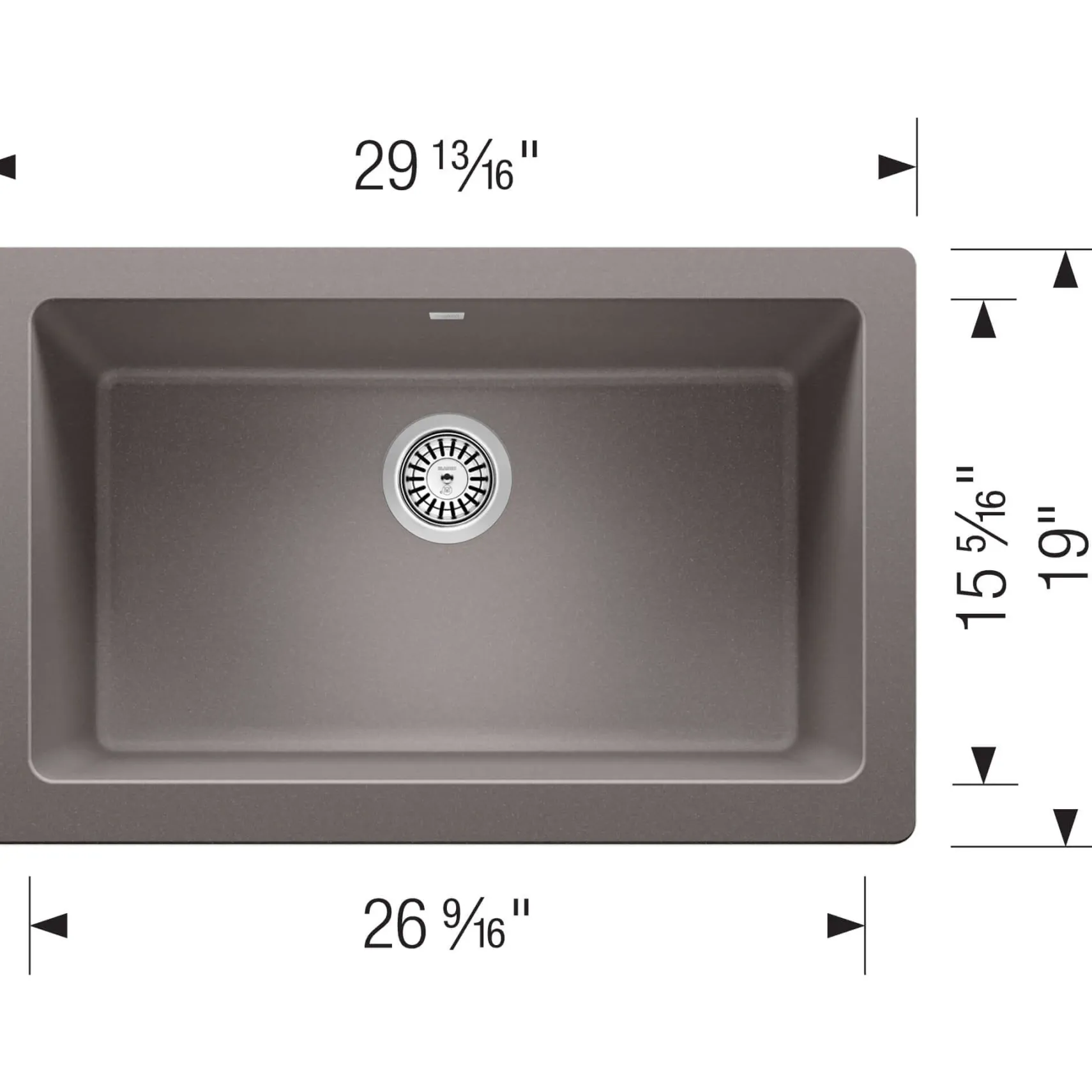 Blanco Vintera 30" Granite Composite Workstation Farmhouse Sink, Silgranit, Metallic Gray, 526540