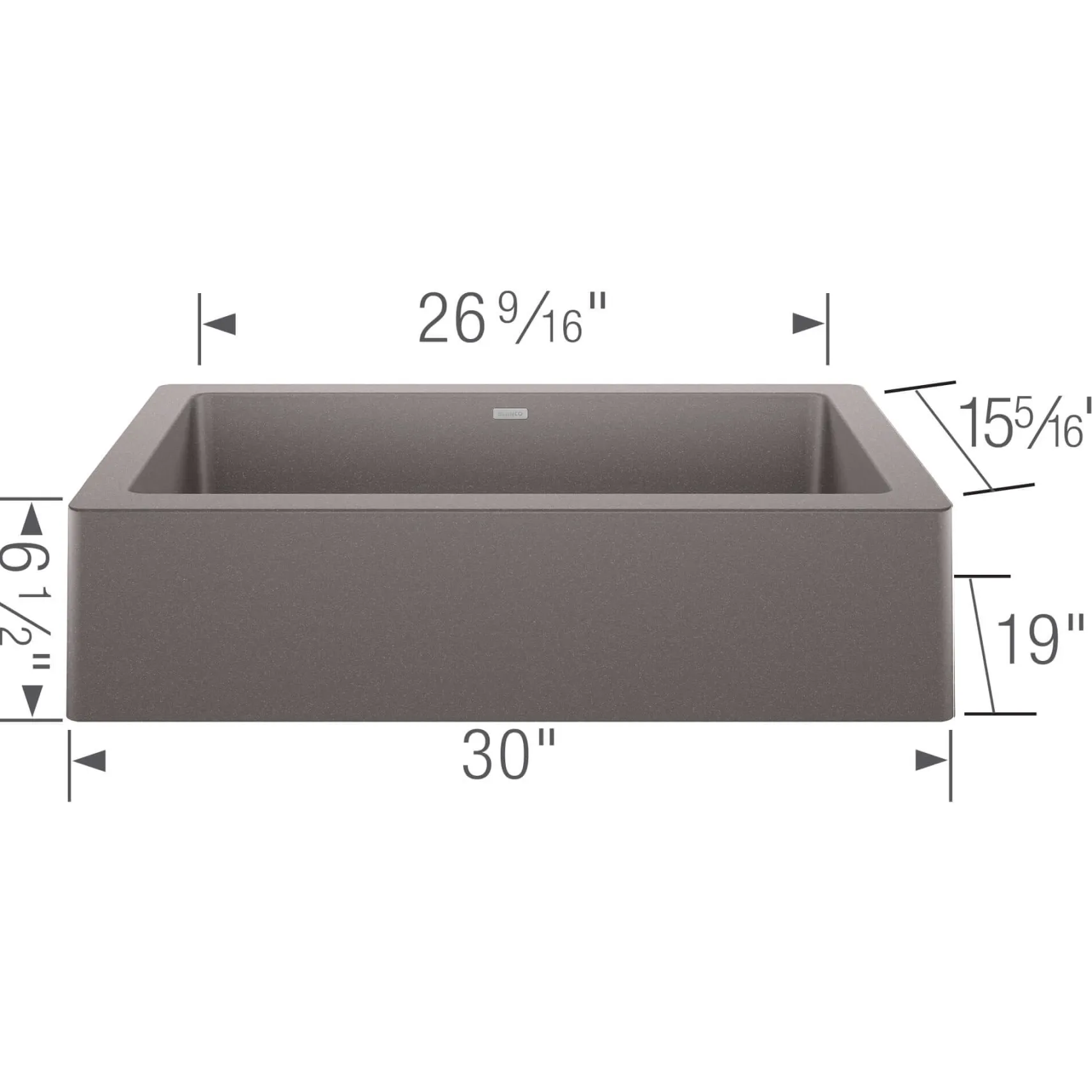 Blanco Vintera 30" Granite Composite Workstation Farmhouse Sink, Silgranit, Metallic Gray, 526540