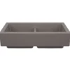 Blanco Vintera 33" Silgranit Farmhouse Sink, 50/50 Double Bowl, Volcano Gray, No Faucet Hole, 527418
