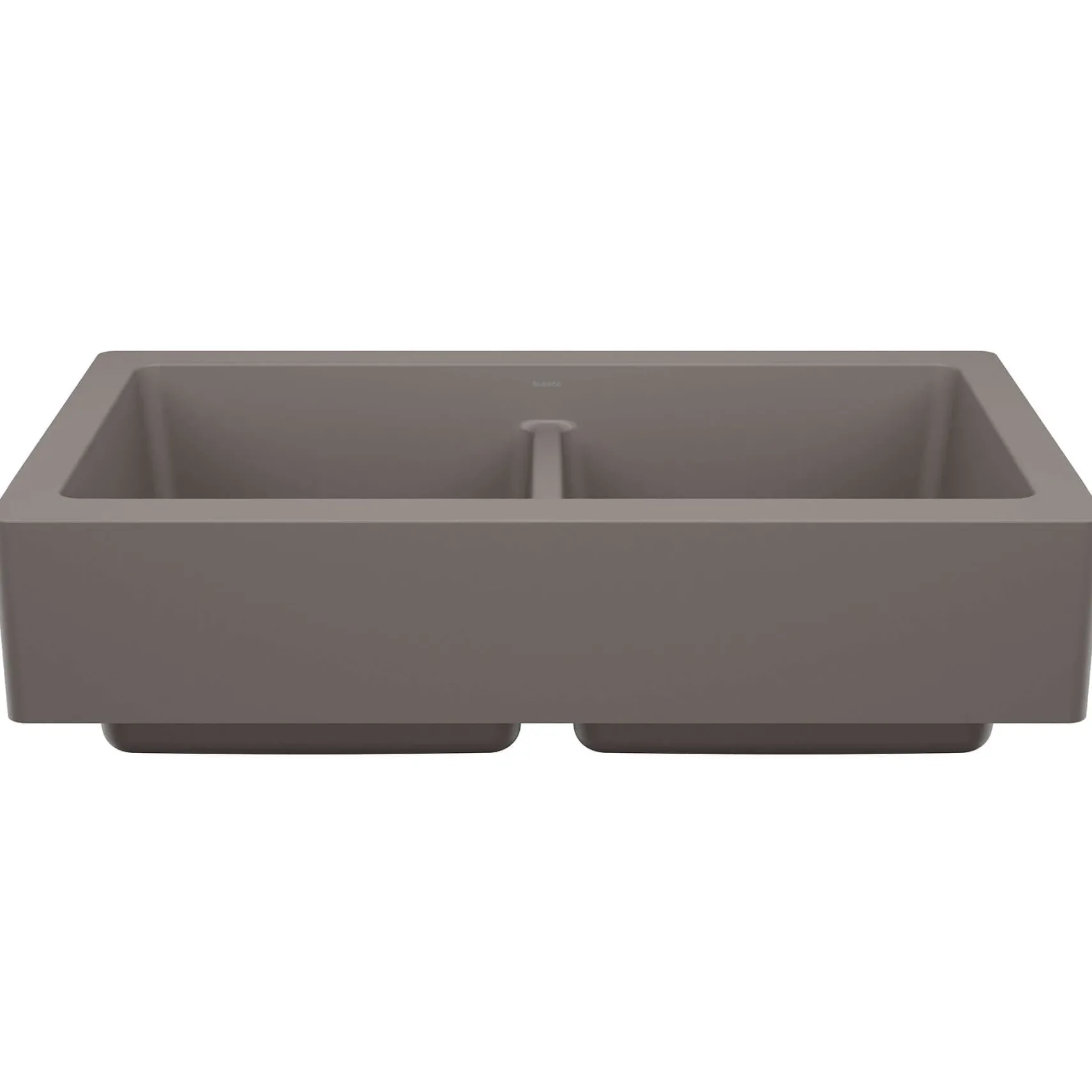 Blanco Vintera 33" Silgranit Farmhouse Sink, 50/50 Double Bowl, Volcano Gray, No Faucet Hole, 527418