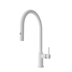 BOCCHI Baveno Duo 1.75 GPM 90 Degree Forward Brass Kitchen Faucet, Matte White, 2028 0001 MW