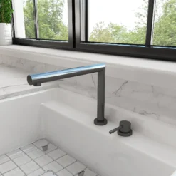 BOCCHI Baveno Move 1.75 GPM Lever Brass Kitchen Faucet, Gun Metal, 2029 0001 GM