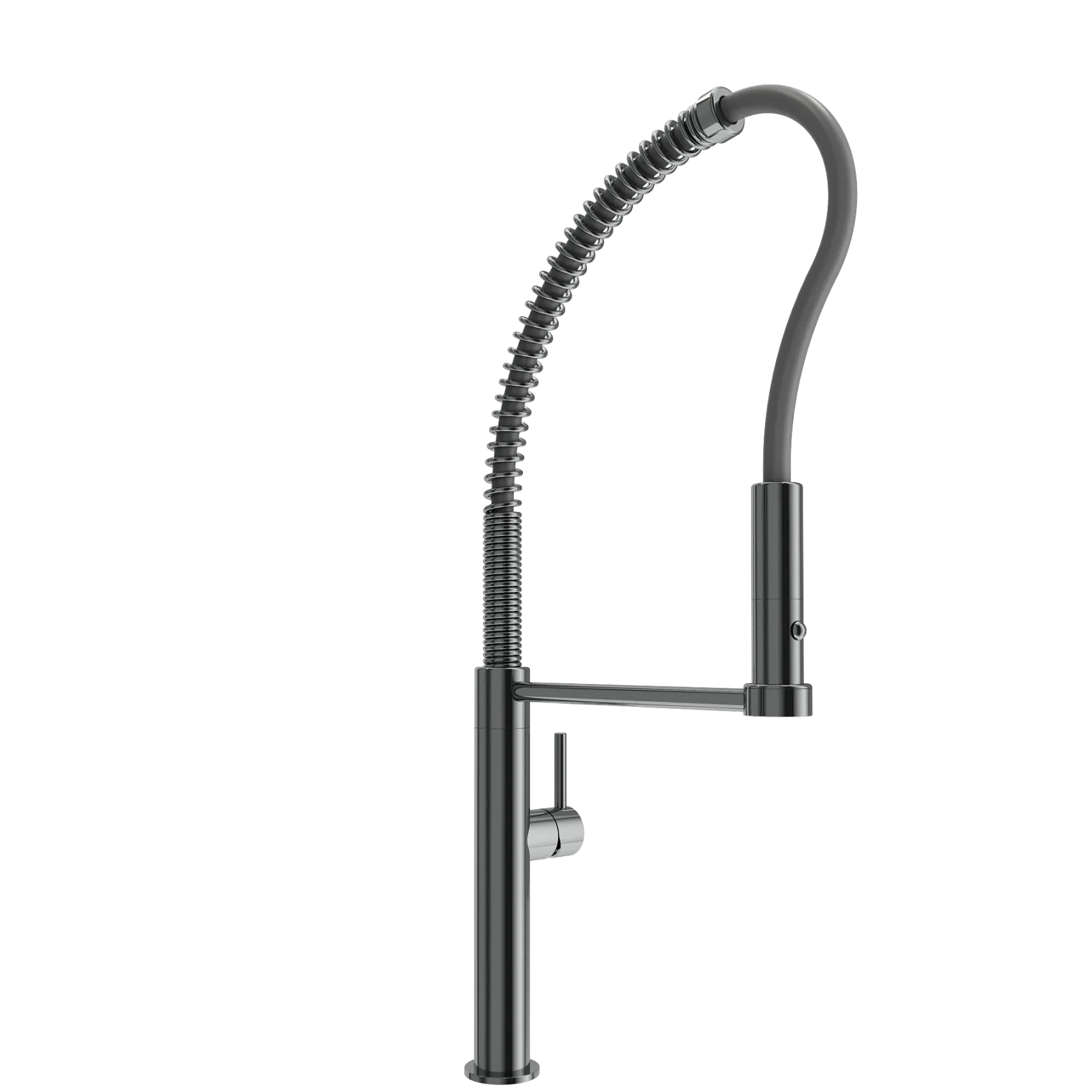 BOCCHI Baveno Pro 1.75 GPM 90 Degree Forward Brass Kitchen Faucet, Professional, Goose Neck, Gun Metal, 2027 0001 GM