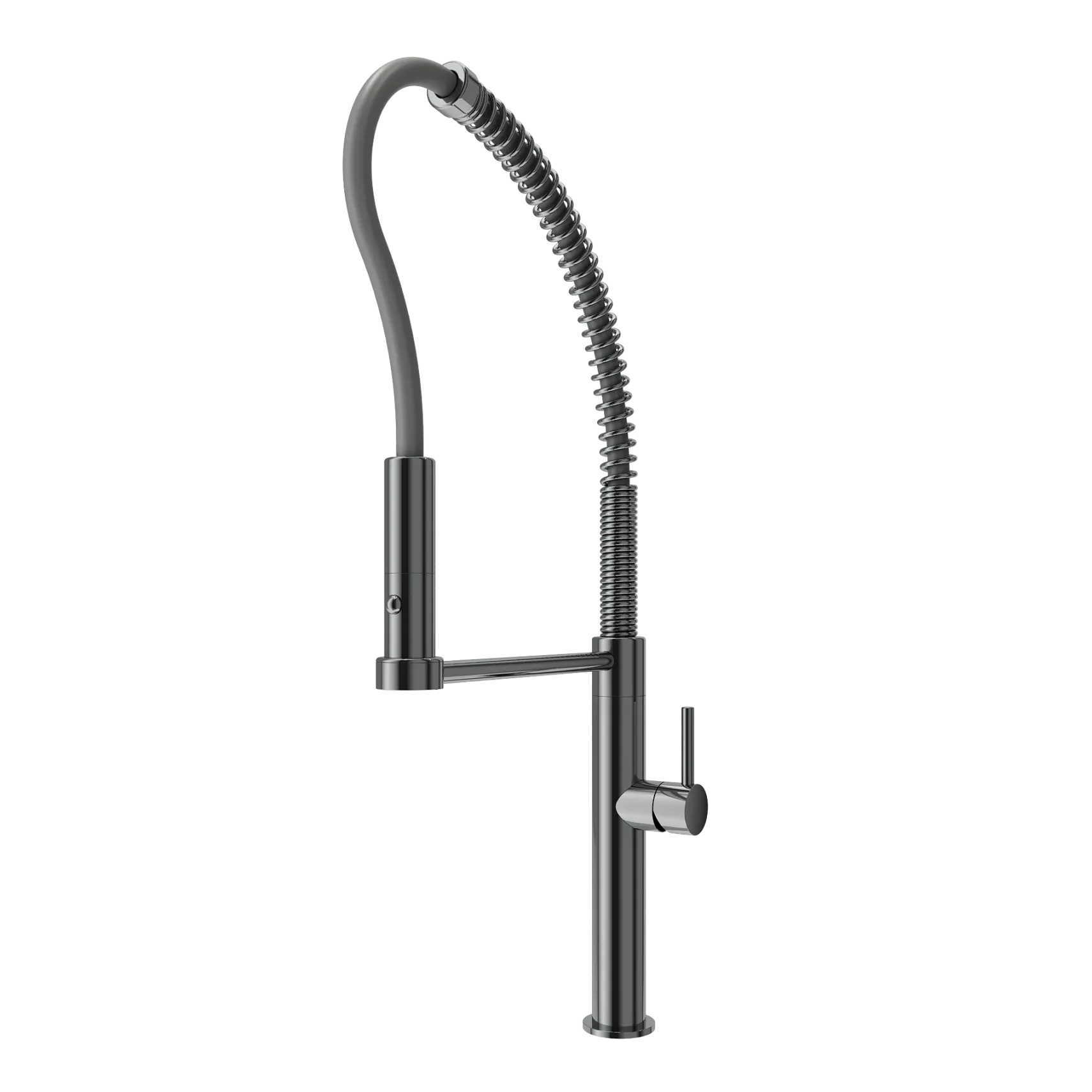 BOCCHI Baveno Pro 1.75 GPM 90 Degree Forward Brass Kitchen Faucet, Professional, Goose Neck, Gun Metal, 2027 0001 GM