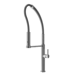 BOCCHI Baveno Pro 1.75 GPM 90 Degree Forward Brass Kitchen Faucet, Professional, Goose Neck, Chrome, 2027 0001 CH