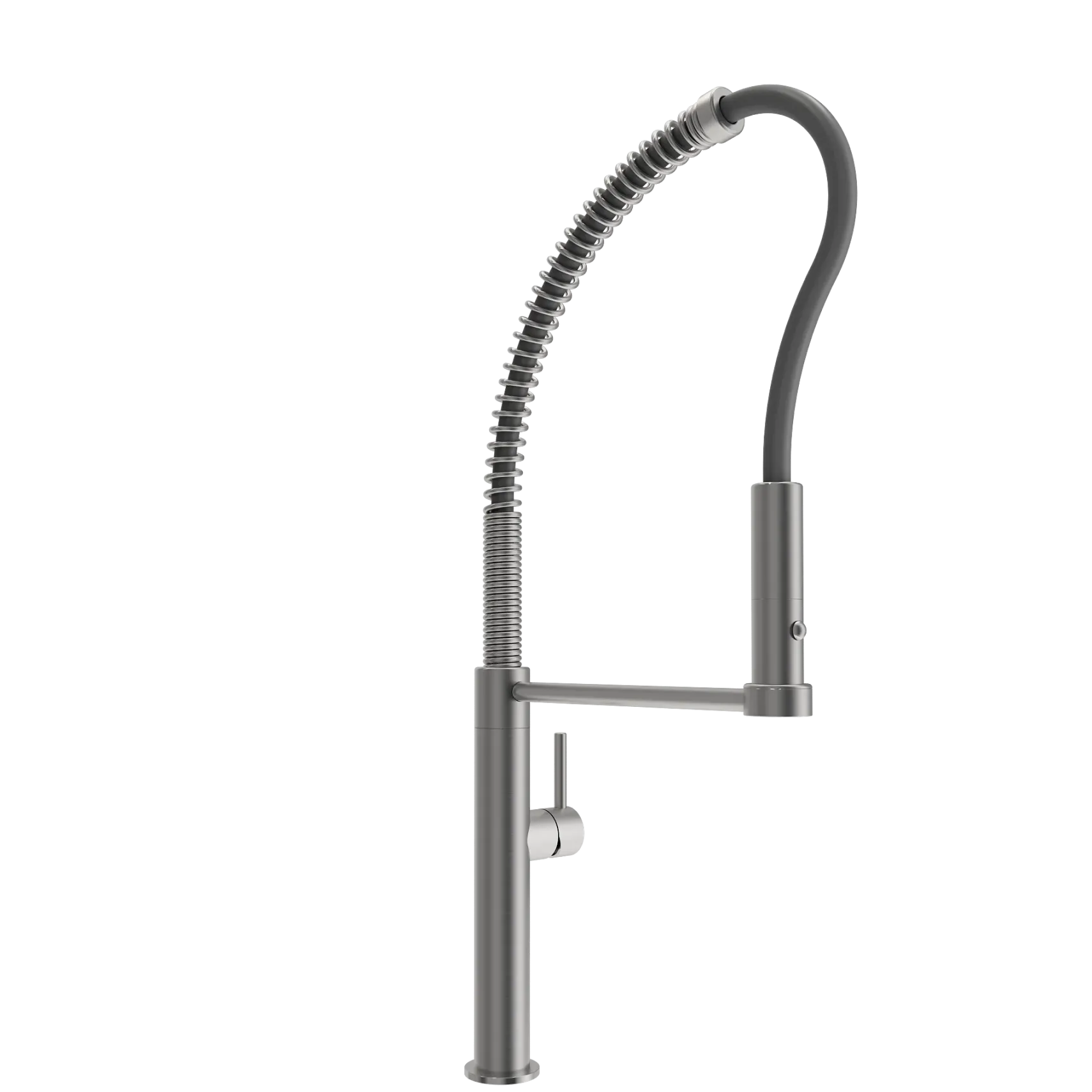 BOCCHI Baveno Pro 1.75 GPM 90 Degree Forward Brass Kitchen Faucet, Professional, Goose Neck, Stainless Steel, 2027 0001 SS