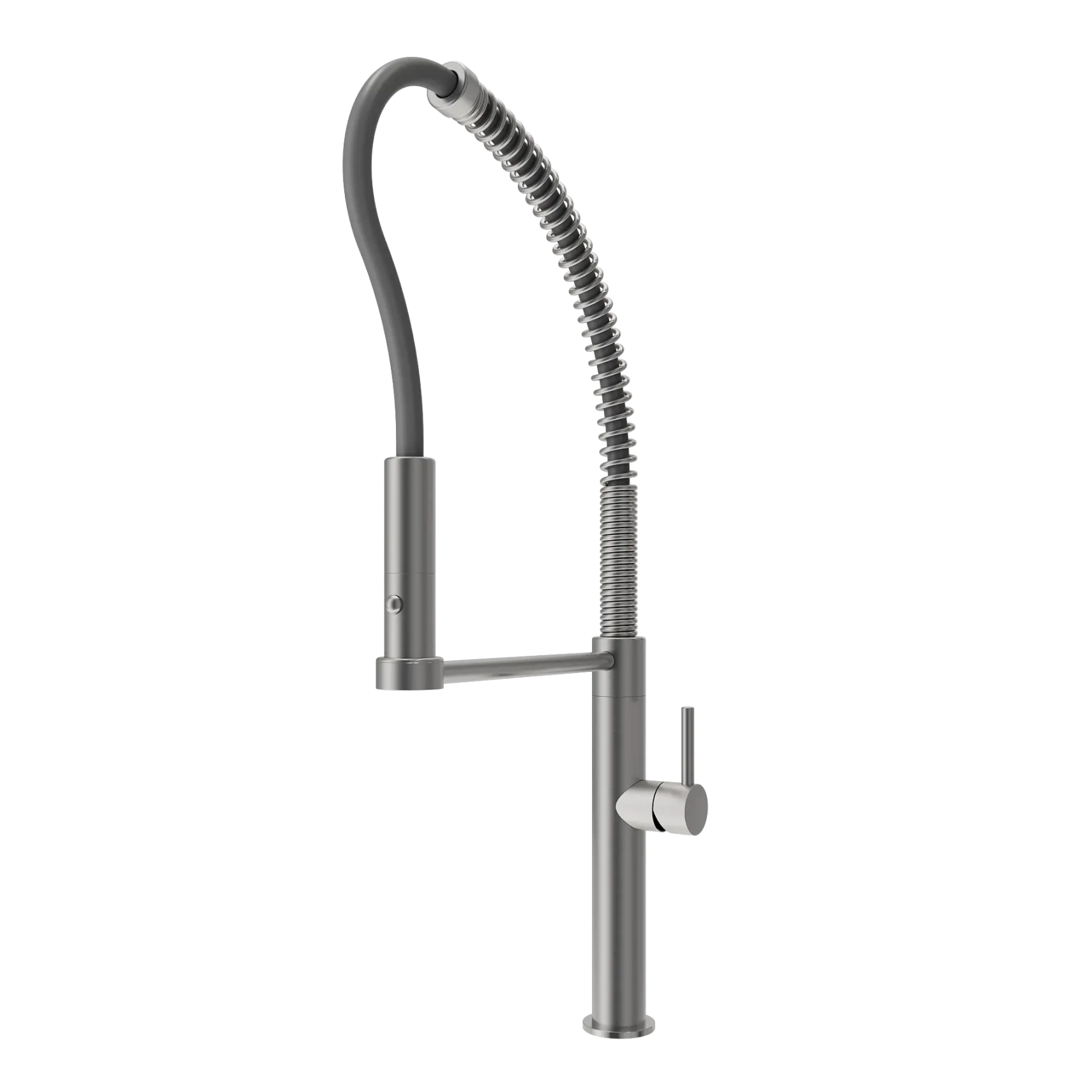 BOCCHI Baveno Pro 1.75 GPM 90 Degree Forward Brass Kitchen Faucet, Professional, Goose Neck, Stainless Steel, 2027 0001 SS