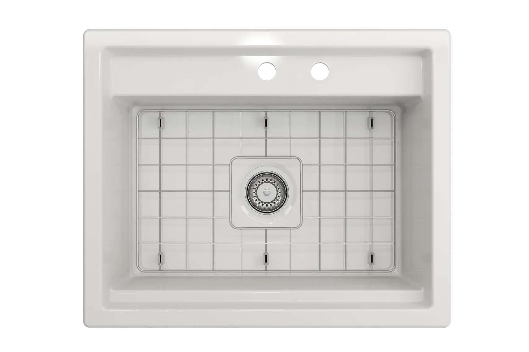 BOCCHI Baveno Uno 27" Dual Mount Fireclay Workstation Kitchen Sink Kit with Accessories, White, 1633-001-0132