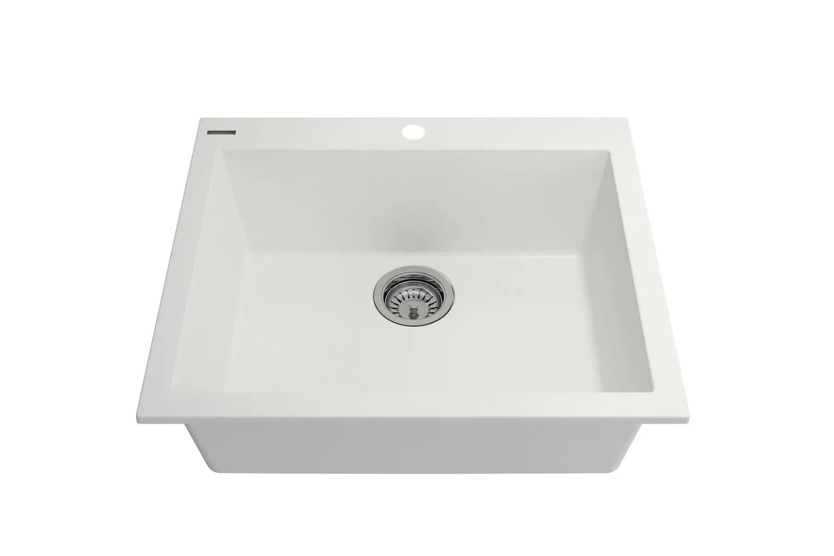 BOCCHI Campino Uno 24" Dual Mount Granite Kitchen Sink Kit with Accessories, Milk White, 1606-507-0126