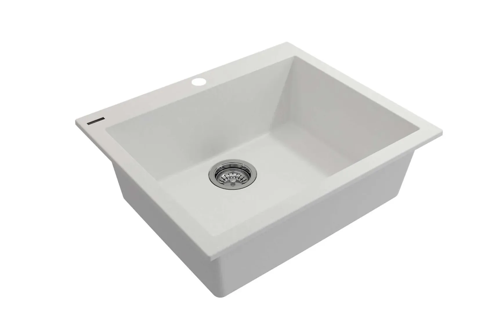 BOCCHI Campino Uno 24" Dual Mount Granite Kitchen Sink Kit with Accessories, Milk White, 1606-507-0126