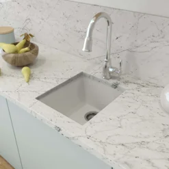 BOCCHI Campino Uno 16" Rectangle Granite Bar/Prep Sink with Accessories, Milk White, 1608-507-0126