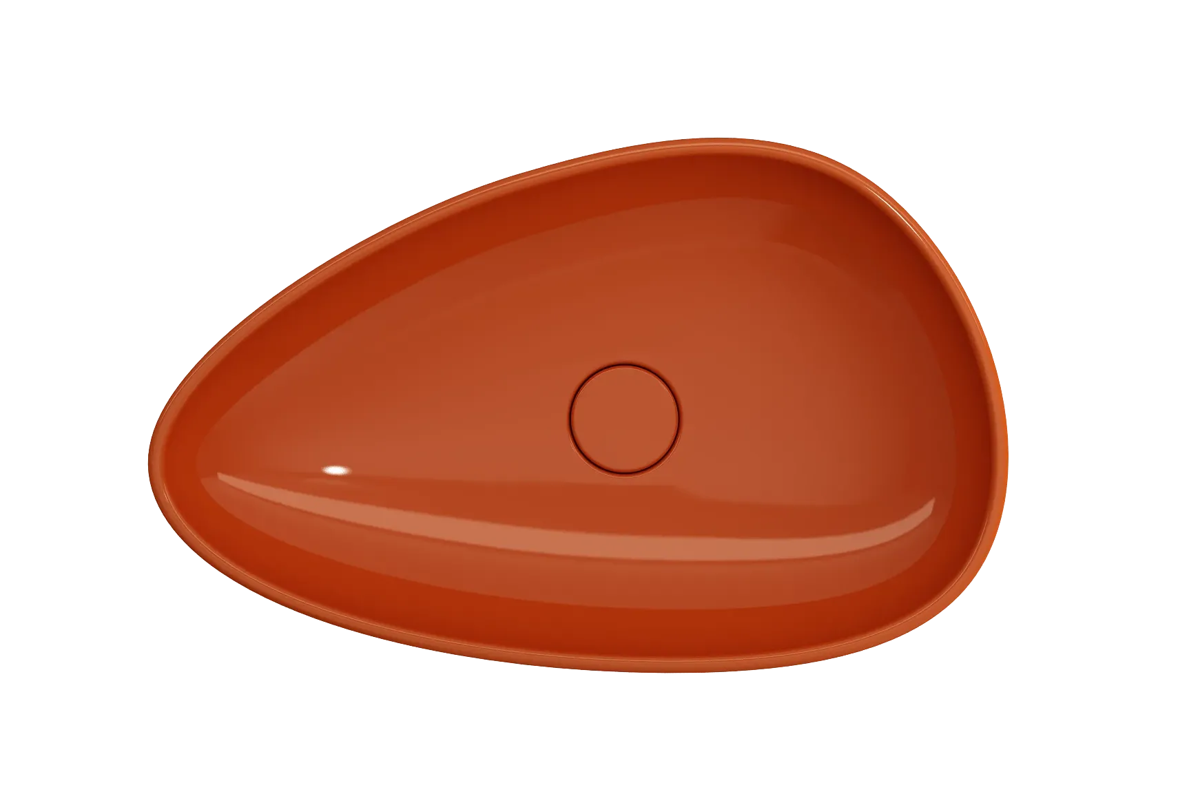 BOCCHI Etna 23" Palette Shaped Vessel Fireclay Bathroom Sink, Orange, 1114-012-0125