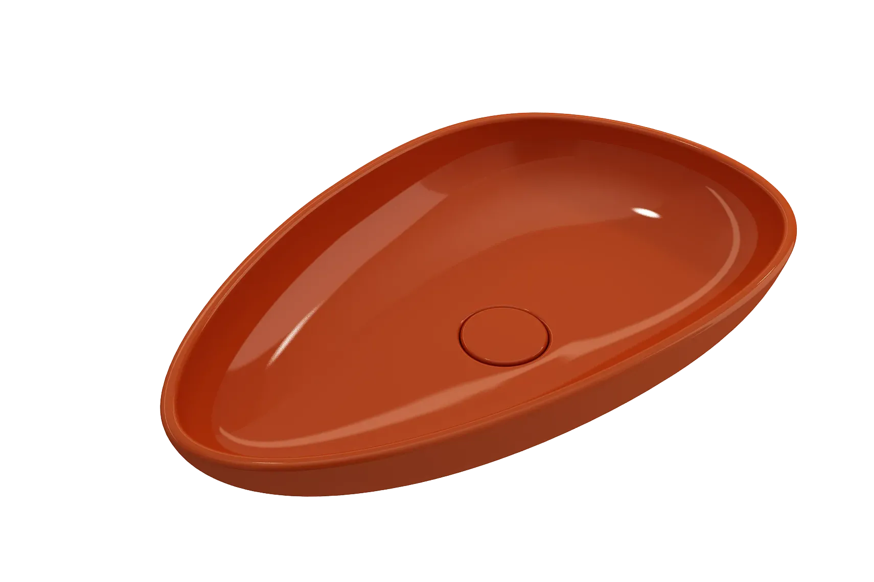 BOCCHI Etna 23" Palette Shaped Vessel Fireclay Bathroom Sink, Orange, 1114-012-0125