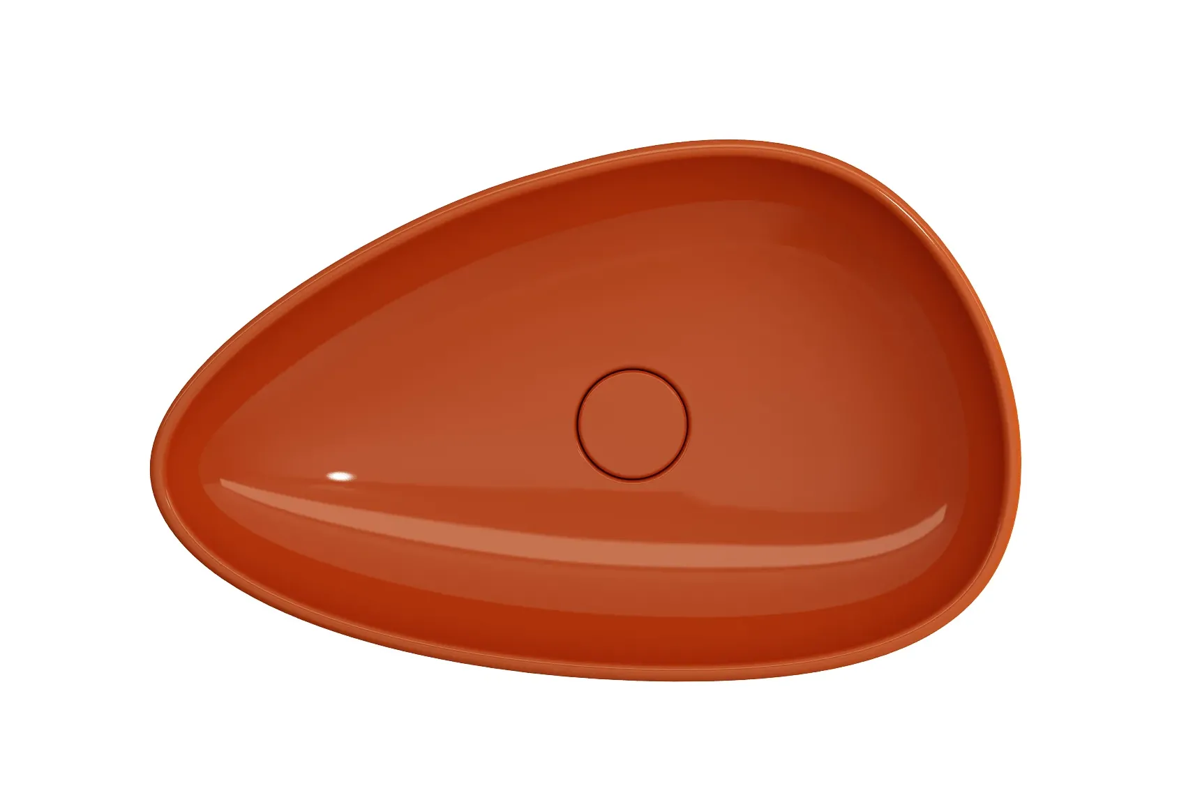 BOCCHI Etna 23" Palette Shaped Vessel Fireclay Bathroom Sink, Orange, 1114-012-0125