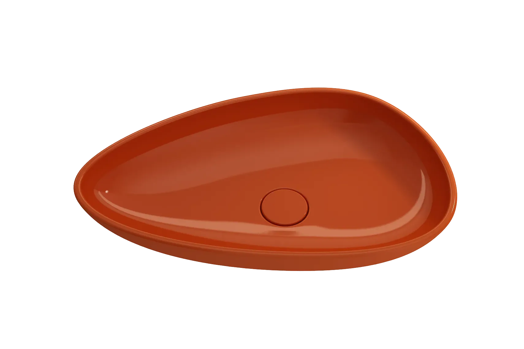 BOCCHI Etna 23" Palette Shaped Vessel Fireclay Bathroom Sink, Orange, 1114-012-0125