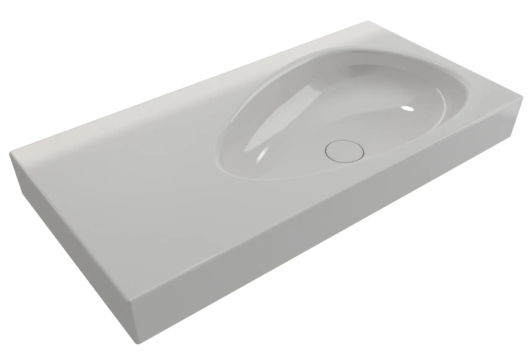 BOCCHI Etna 36" Palette Shaped Wallmount Fireclay Bathroom Sink, White, 1115-001-0125