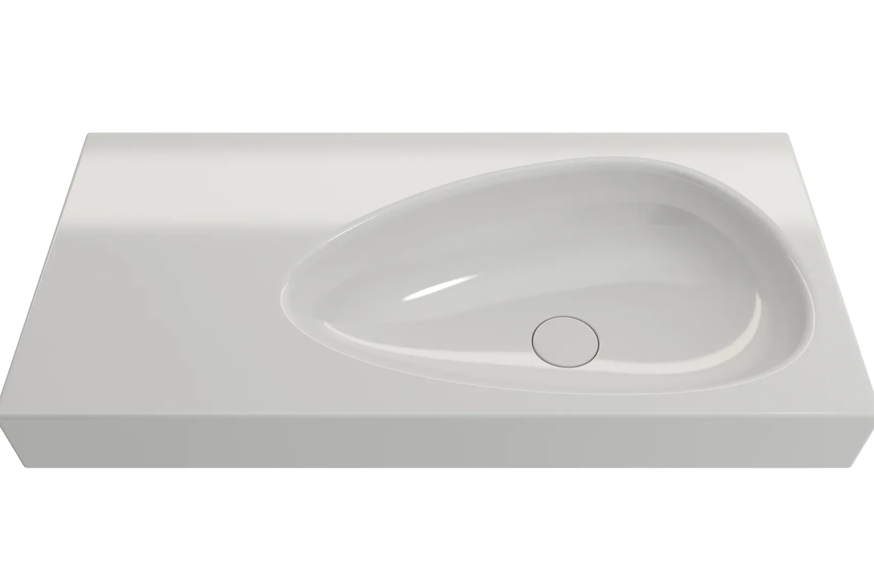 BOCCHI Etna 36" Palette Shaped Wallmount Fireclay Bathroom Sink, White, 1115-001-0125