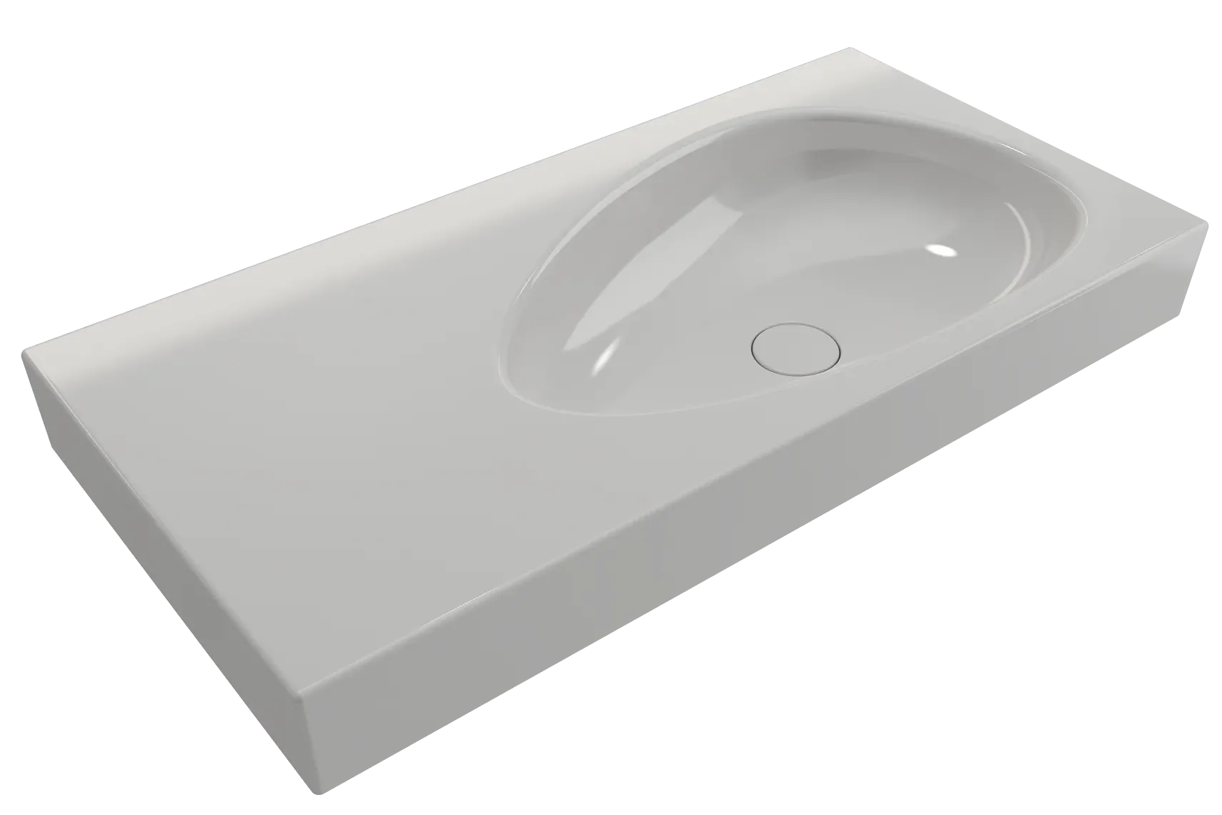 BOCCHI Etna 36" Palette Shaped Wallmount Fireclay Bathroom Sink, White, 1115-001-0125