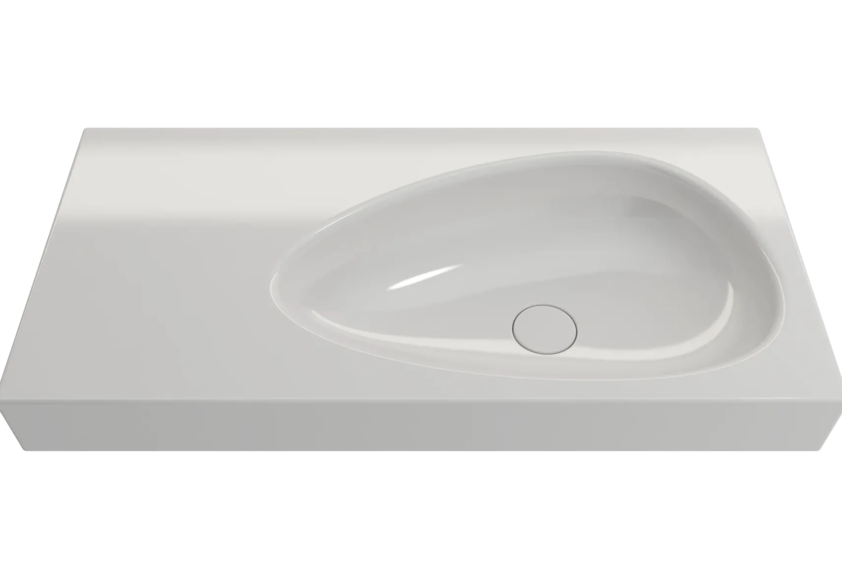 BOCCHI Etna 36" Palette Shaped Wallmount Fireclay Bathroom Sink, White, 1115-001-0125