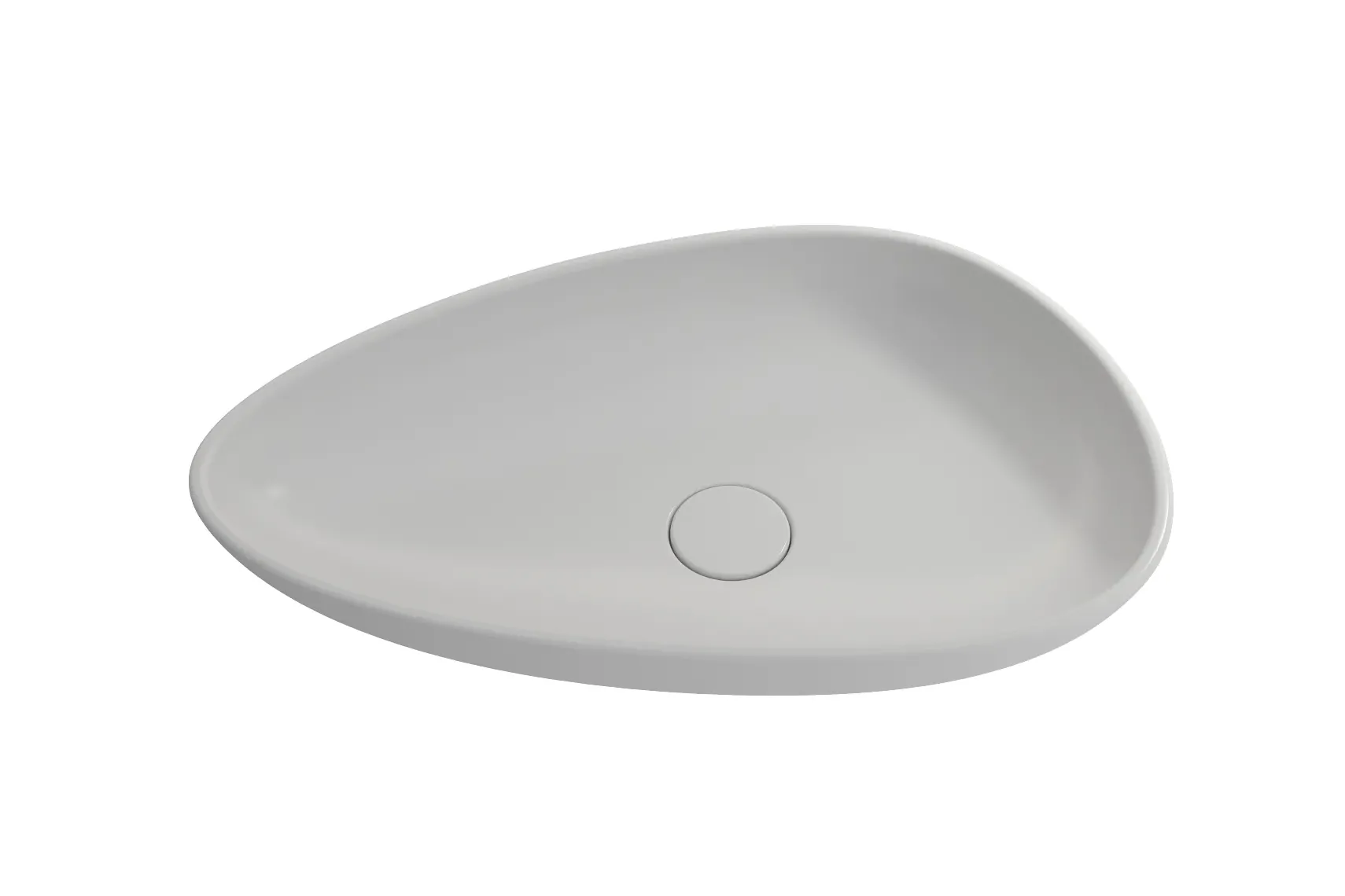 BOCCHI Etna 23" Palette Shaped Vessel Fireclay Bathroom Sink, Matte White, 1114-002-0125