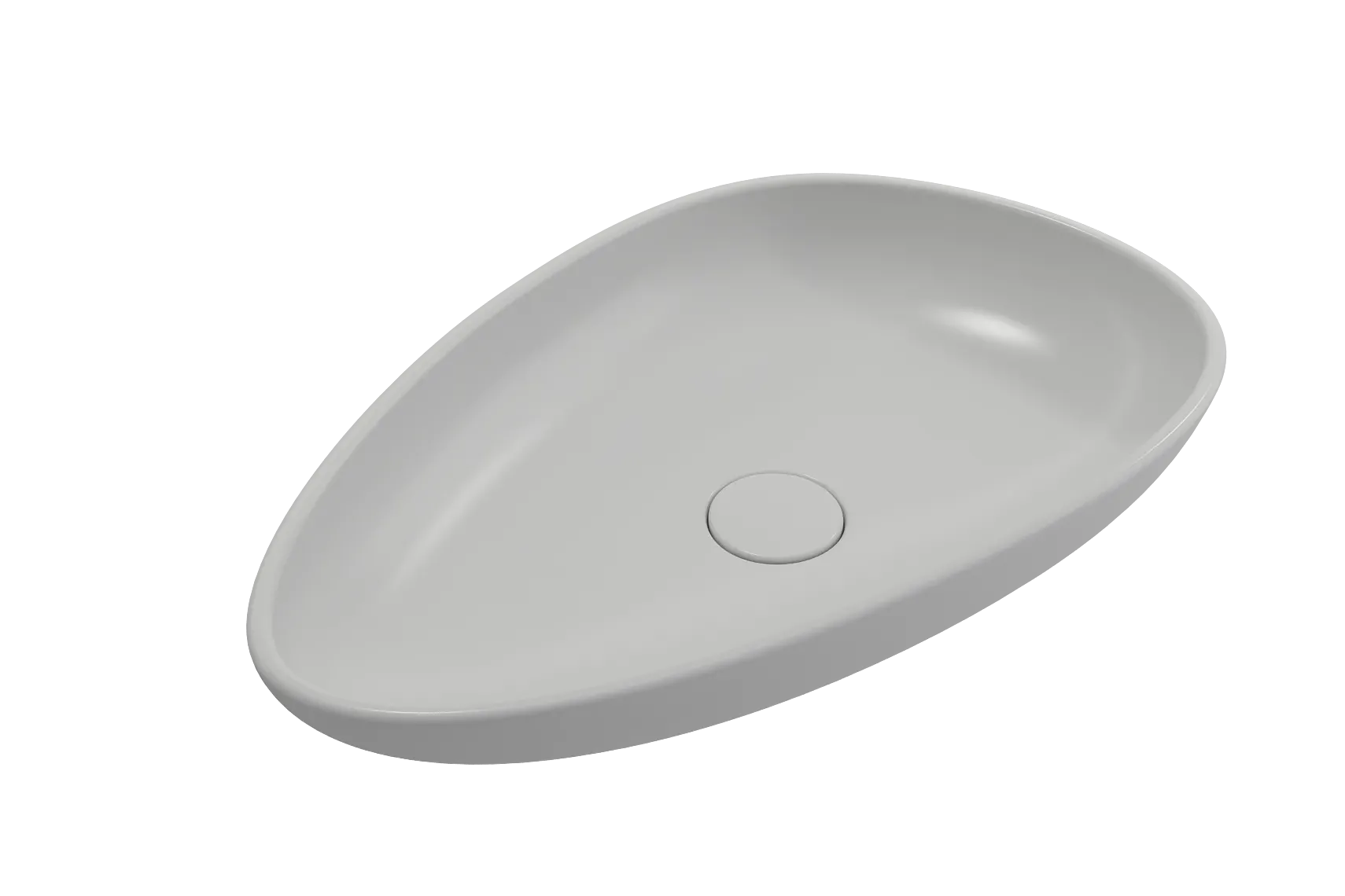 BOCCHI Etna 23" Palette Shaped Vessel Fireclay Bathroom Sink, Matte White, 1114-002-0125