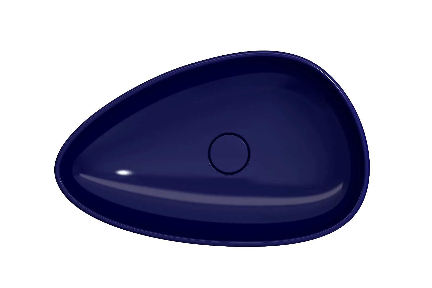 BOCCHI Etna 23" Palette Shaped Vessel Fireclay Bathroom Sink, Sapphire Blue, 1114-010-0125