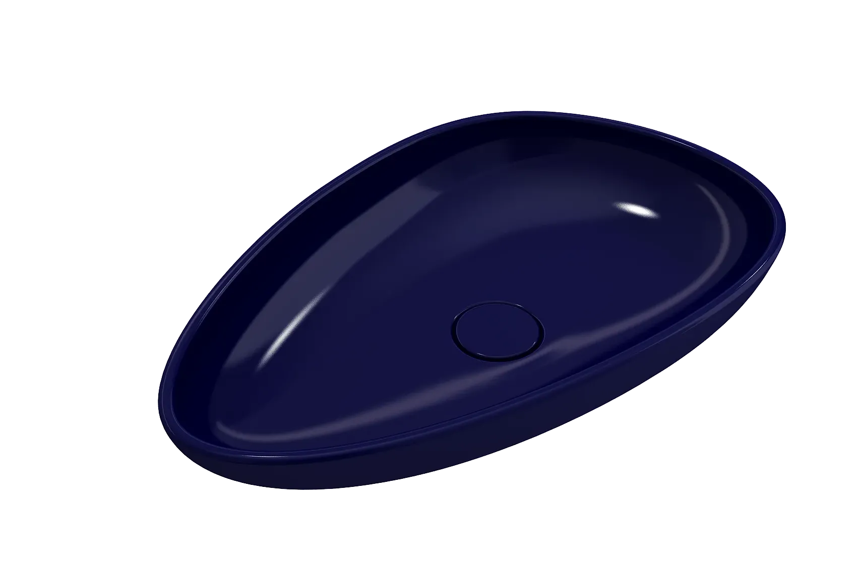 BOCCHI Etna 23" Palette Shaped Vessel Fireclay Bathroom Sink, Sapphire Blue, 1114-010-0125