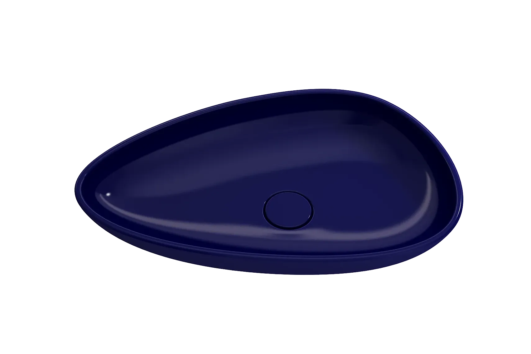 BOCCHI Etna 23" Palette Shaped Vessel Fireclay Bathroom Sink, Sapphire Blue, 1114-010-0125