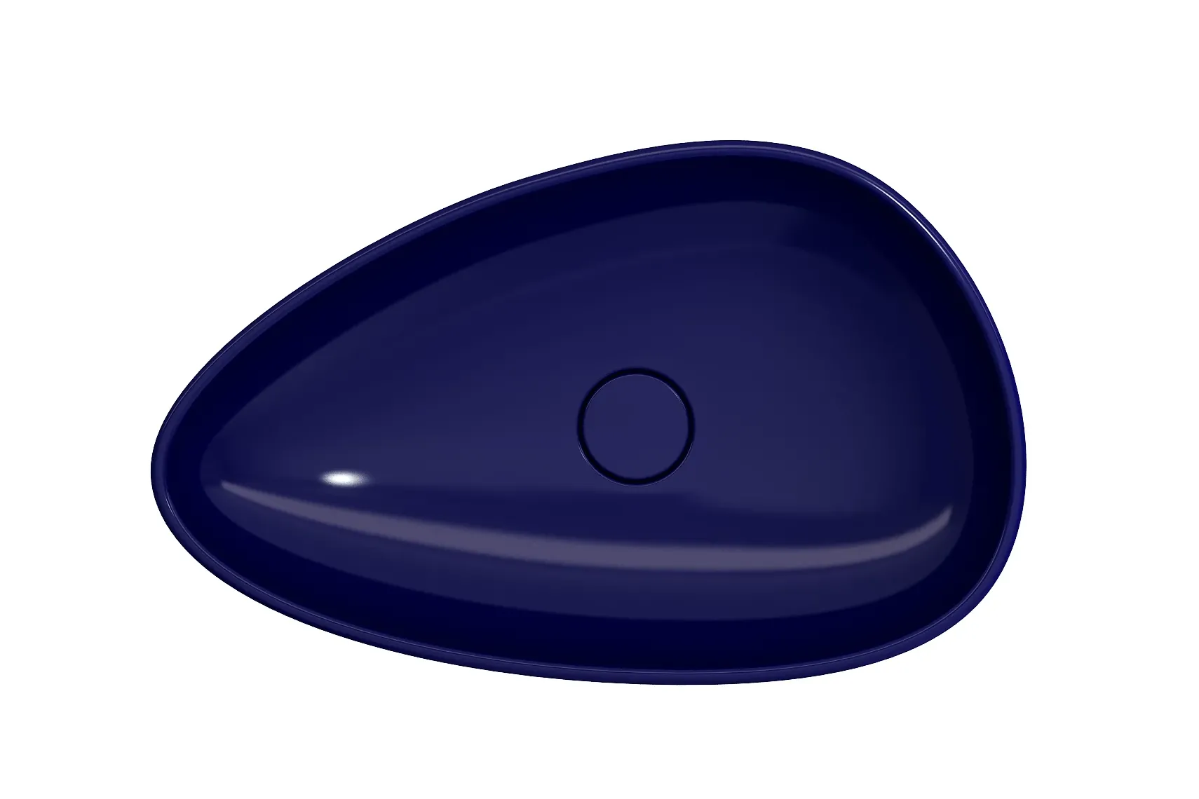 BOCCHI Etna 23" Palette Shaped Vessel Fireclay Bathroom Sink, Sapphire Blue, 1114-010-0125